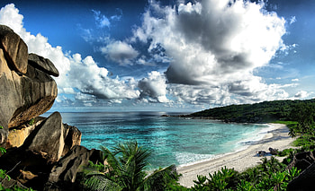 Landscape, Nature, Sky, Sea, Rocks, Shore, Bank HD wallpaper