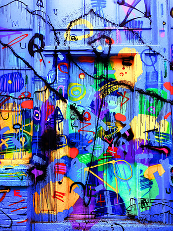 Art, Bright, Multicolored, Motley, Graffiti, Door HD phone wallpaper