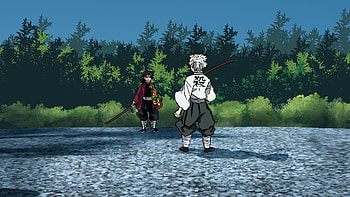 Sanemi vs Giyuu, Giyuu Tomioka, Sanemi Shinazugawa, Demon Slayer: Kimetsu no Yaiba, Anime HD wallpaper
