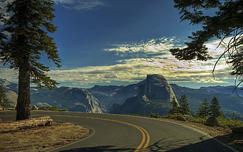 Landscape, Nature, Sky, Mountains, Road, Turn HD wallpaper