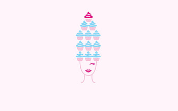 Vector, Cake, Sweet, Girl, Face HD wallpaper