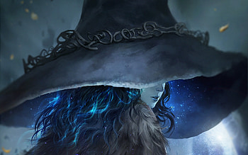 Ranni, witch, blue, fantasy, girl, yiones, hat HD wallpaper