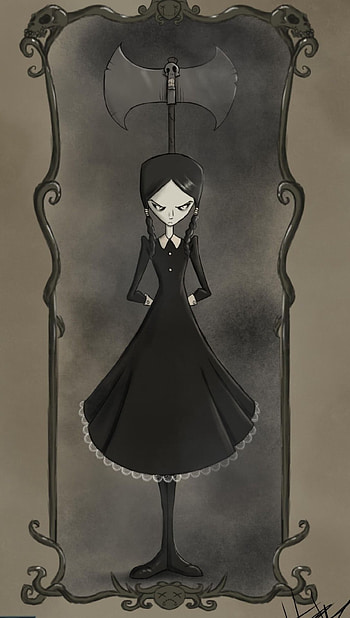 Wednesday Addams, Darkly whimsical, Charles Addams' creation, Pop culture icon HD phone wallpaper