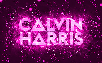 Calvin Harris purple logo, , scottish DJs, purple neon lights, creative, purple abstract background, Adam Richard Wiles, Calvin Harris logo, music stars, Calvin Harris HD wallpaper