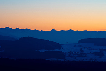 Landscape, Nature, Mountains, Twilight, Dark, Dusk, Valley HD wallpaper