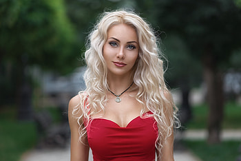 Red Dress Blue Eyes Model, girls, model, eyes, red-dress, blue-eyes HD wallpaper