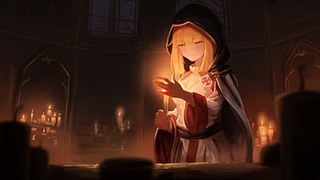 Anime Girl With Candle Anime Girl HD wallpaper