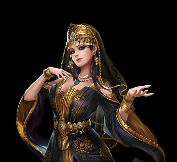 Princess, girl, black, huiling wu, fantasy, art HD wallpaper