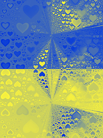 Blue & Yellow Hearts, aqua, two-color, background, Ukraine, Stand-with-Ukraine, blue-and-yellow HD phone wallpaper