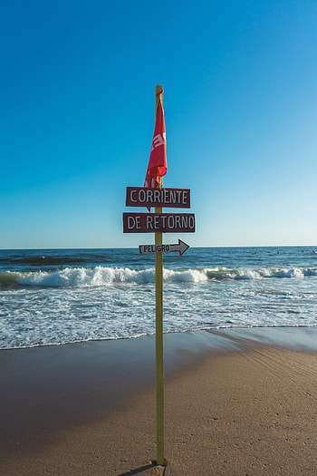 Beach, Words, Nameplate, Plate, Pointer, Flag HD phone wallpaper