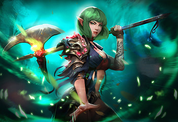 Elf Girl With Sword, artist, artwork, artstation HD wallpaper