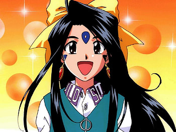 I'm Skuld, anime, pretty, ah my goddess, black hair, long hair, goddess, Skuld, bow HD wallpaper