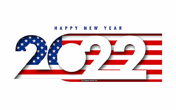 Happy New Year 2022 USA, white background, USA 2022, USA 2022 New Year, 2022 concepts, USA, Flag of USA HD wallpaper