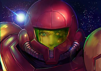 Anime girl, armor suit, Metroid: Samus Returns, art HD wallpaper