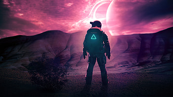 The Lone Wanderer , synthwave, artist, artwork, digital-art, deviantart HD wallpaper
