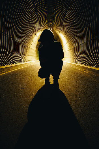 Dark, Shine, Light, Silhouette, Shadow, Tunnel HD phone wallpaper