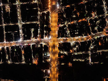Cities, Lights, Road, Night City, Roof, Roofs HD wallpaper