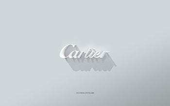 Cartier logo, white background, Cartier 3d logo, 3d art, Cartier, 3d Cartier emblem HD wallpaper