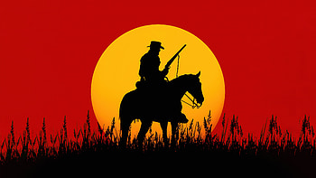 Silhouette Cowboy Red Dead Redemption 2 , red-dead-redemption-2, games, 2021-games, silhouette, artist, artwork, digital-art HD wallpaper