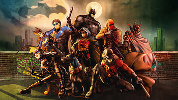 Bat Family The Chosen One, batman, robin, red-hood, nightwing, catwoman, batgirl, superheroes, digital-art, art, artwork HD wallpaper