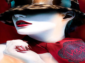 RED SEXY LIPS, sexy, model, red, lips, hat, female HD wallpaper