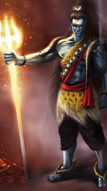 Rudra Shiva, Fire, Trishul HD phone wallpaper
