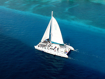 A Day in the Harbor, sailing, Nassau, sail boat, catamaran HD wallpaper