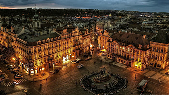 beautiful roman square, night, city, lights, fountain, square, statue HD wallpaper