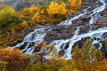 waterfall, flowing, nature, water HD wallpaper
