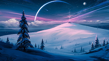 Stardust, winter, CG, fantasy HD wallpaper