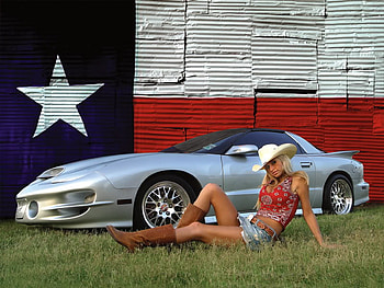 country girl, blue, white, model, blonde, car, girl, flag, country, usa, pretty, red, boots, hat, female HD wallpaper
