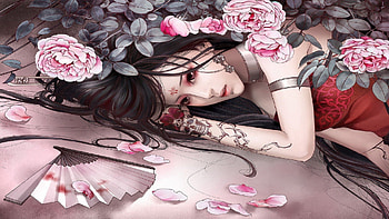 japanese girl, japanese, girl, flowers, pretty HD wallpaper