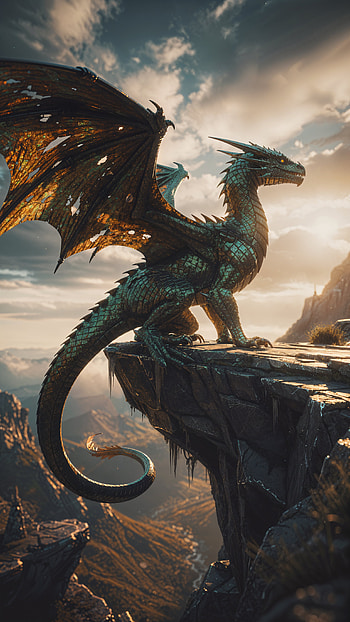 dragon, cliff HD phone wallpaper