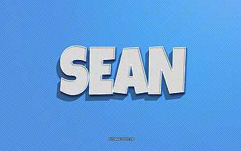Sean, blue lines background, with names, Sean name, male names, Sean greeting card, line art, with Sean name HD wallpaper