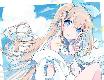Blue Breeze: Anime of Serene Summer Skies, blue HD wallpaper
