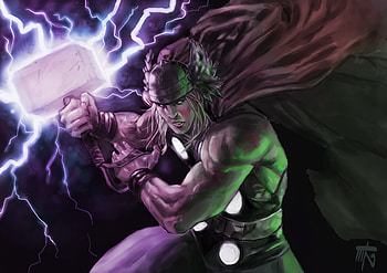 Thor Artwork , thor, artwork, art, digital-art, superheroes, deviantart HD wallpaper