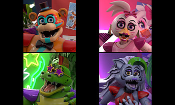 Glamrock Freddy & Roxanne Wolf: FNAF Security Breach, Glamrock Freddy (Five Nights at Freddy's), Roxanne Wolf (Five Nights at Freddy's), video game, Five Nights at Freddy's: Security Breach, Five Nights at Freddy's HD wallpaper