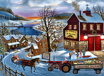 Santa's on His Way F2, winter, December, art, beautiful, illustration, artwork, scenery, occasion, wide screen, holiday, painting, Christmas, snow HD wallpaper