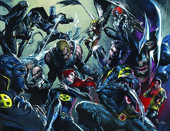 X-Men_-by_Gabriele_DellOtto, wolverine, magneto, creed, iceman, angel HD wallpaper