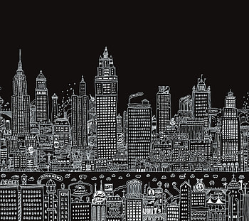 Drawing, Artistic, Psychedelic, City, Metropolis, Skyscraper, Design HD wallpaper