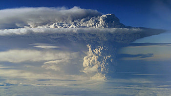 Volcano, Nature, Sky, Smoke, Clouds, Height, Pillar, Post, Eruption HD wallpaper