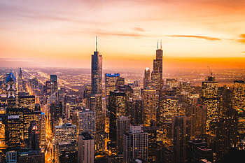 Cities, Architecture, City, Building, Lights, Skyscrapers, Evening HD wallpaper