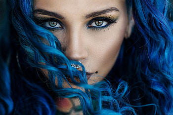Beauty, blue, model, eyes, face, girl, alessandro di cicco, hair, woman HD wallpaper