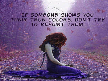True colors, quote, words, woman HD wallpaper