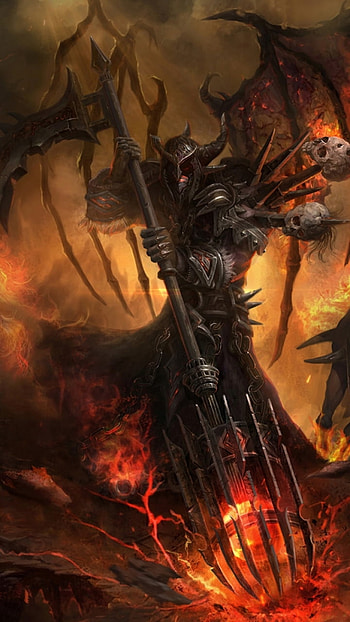 Wrath of the Grim Reaper: Demon Death from World of Warcraft, demon, death, grim reaper, fantasy, World of Warcraft HD phone wallpaper