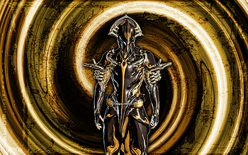 Volt Prime, yellow grunge background, Warframe, RPG, Warframe characters, Volt Prime Build, vortex, Warframe Builds, Volt Prime Warframe HD wallpaper