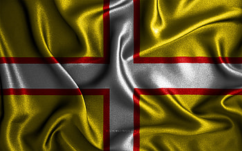 Dorset flag, , silk wavy flags, english counties, Flag of Dorset, fabric flags, 3D art, Dorset, Europe, Counties of England, Dorset 3D flag, England HD wallpaper
