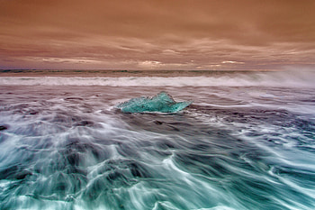Nature, Sea, Ice, Waves, Horizon HD wallpaper