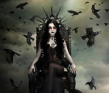 Goth Princess, goth, girl, princess, ravens HD wallpaper