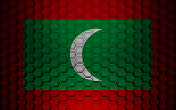 Maldives flag, 3d hexagons texture, Maldives, 3d texture, Maldives 3d flag, metal texture, flag of Maldives HD wallpaper